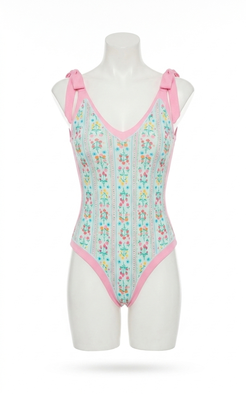 NEW BEACH RIOT women's akira one piece in fruit blooms